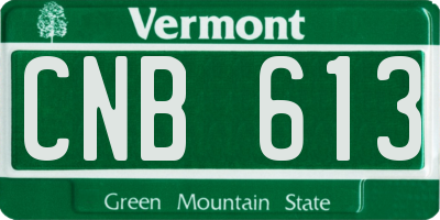 VT license plate CNB613