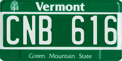 VT license plate CNB616
