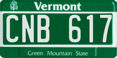 VT license plate CNB617