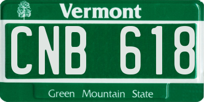 VT license plate CNB618