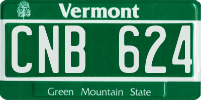 VT license plate CNB624