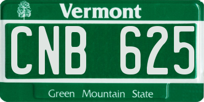 VT license plate CNB625