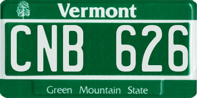 VT license plate CNB626