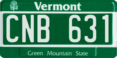 VT license plate CNB631