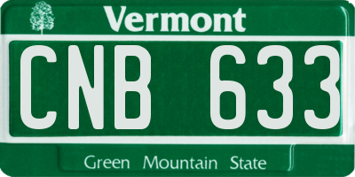 VT license plate CNB633