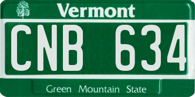 VT license plate CNB634