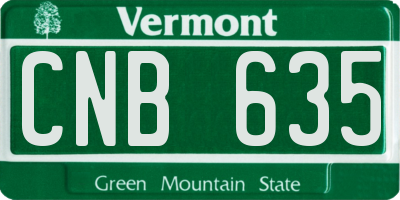 VT license plate CNB635