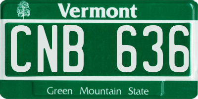 VT license plate CNB636