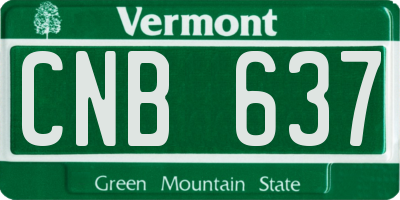 VT license plate CNB637