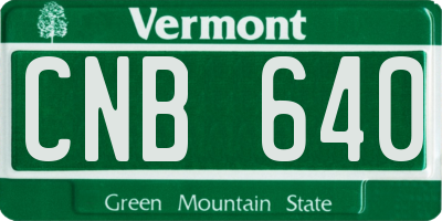 VT license plate CNB640