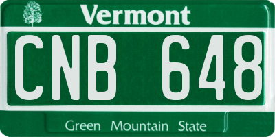 VT license plate CNB648
