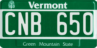 VT license plate CNB650