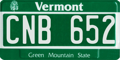 VT license plate CNB652