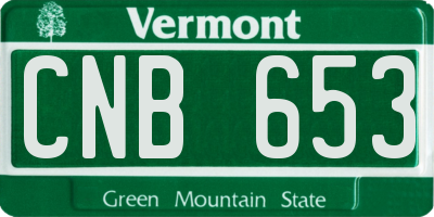 VT license plate CNB653