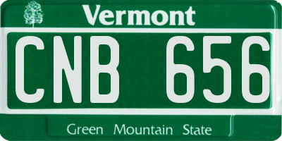 VT license plate CNB656