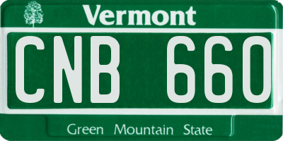 VT license plate CNB660