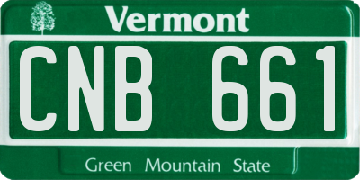 VT license plate CNB661