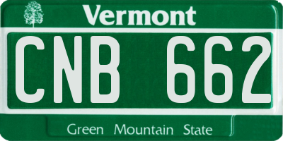 VT license plate CNB662