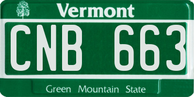 VT license plate CNB663