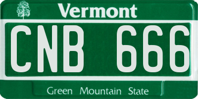 VT license plate CNB666
