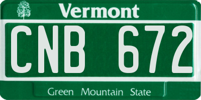 VT license plate CNB672