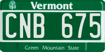 VT license plate CNB675