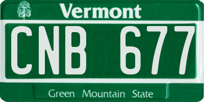 VT license plate CNB677