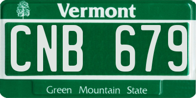 VT license plate CNB679