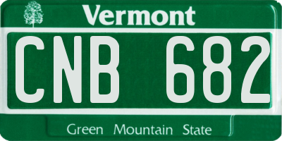 VT license plate CNB682
