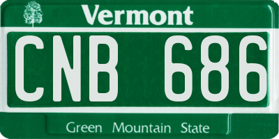 VT license plate CNB686