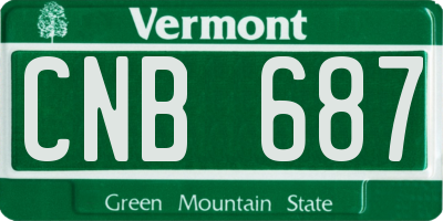 VT license plate CNB687