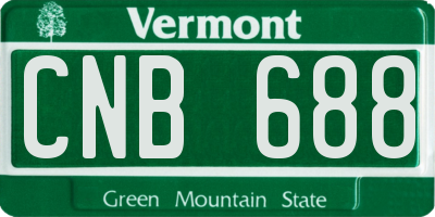 VT license plate CNB688