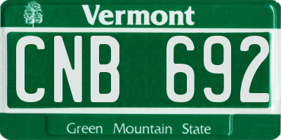 VT license plate CNB692