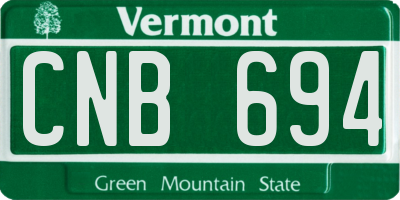 VT license plate CNB694