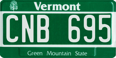 VT license plate CNB695