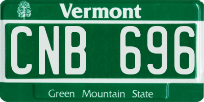 VT license plate CNB696