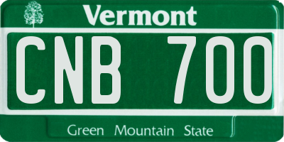 VT license plate CNB700