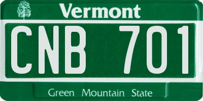VT license plate CNB701