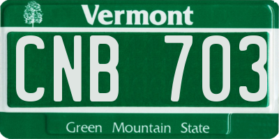 VT license plate CNB703