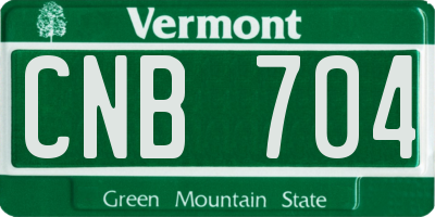 VT license plate CNB704
