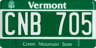 VT license plate CNB705