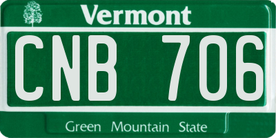 VT license plate CNB706