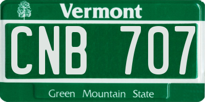 VT license plate CNB707