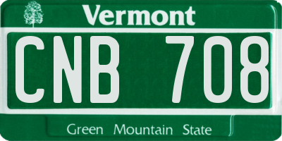 VT license plate CNB708