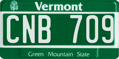 VT license plate CNB709