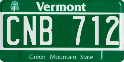 VT license plate CNB712