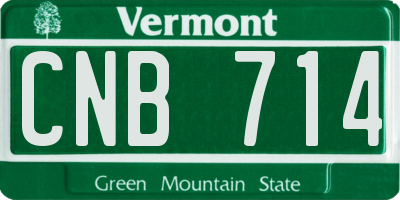 VT license plate CNB714