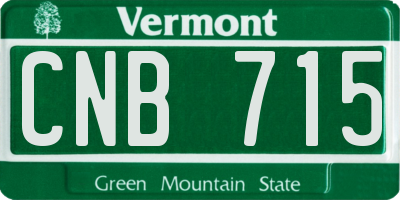 VT license plate CNB715