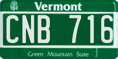 VT license plate CNB716