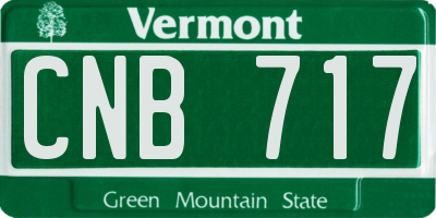 VT license plate CNB717